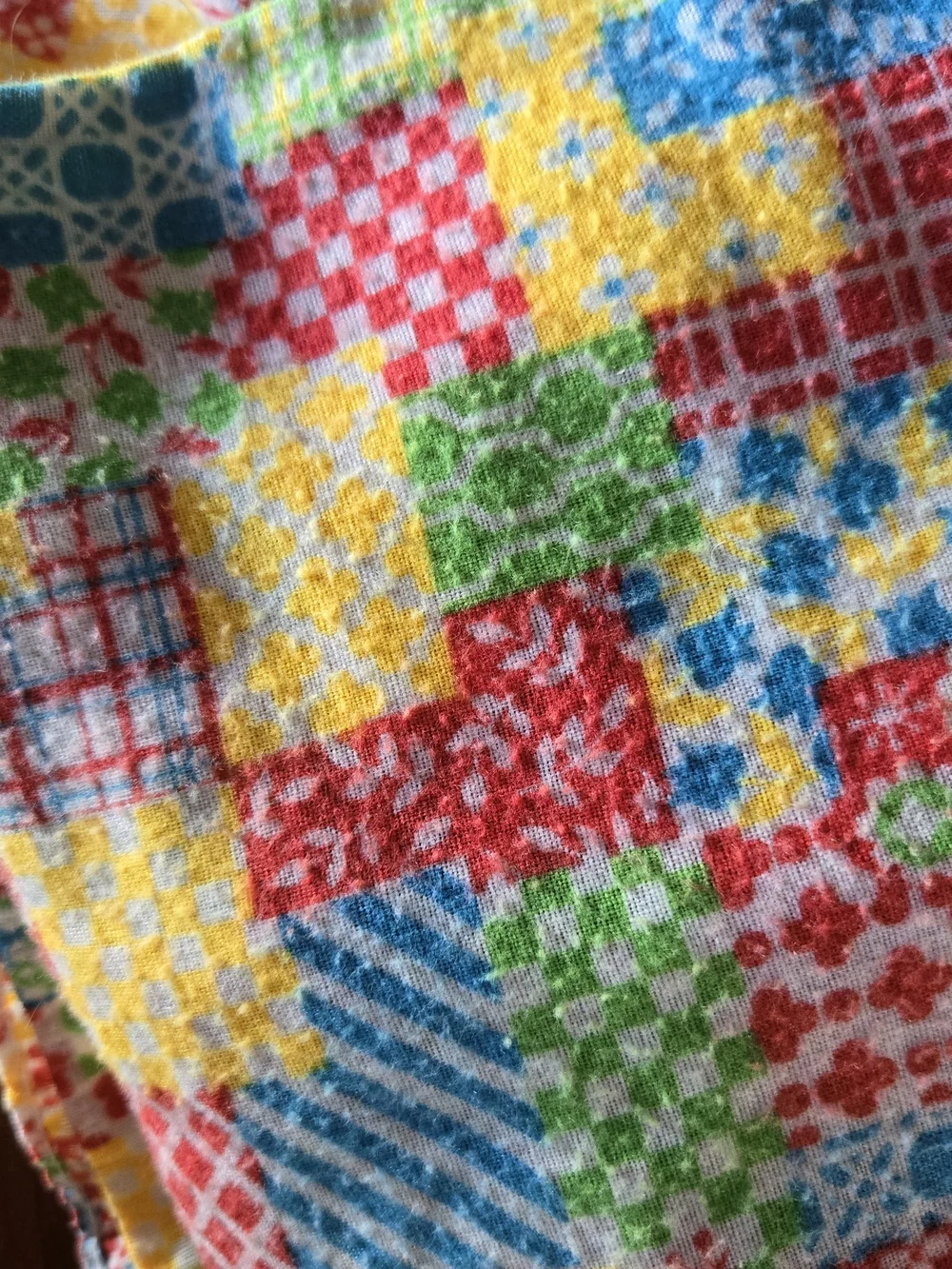 Vintage 70s Patchwork Print Long Sleeve Girls Nightgown 2T 3T